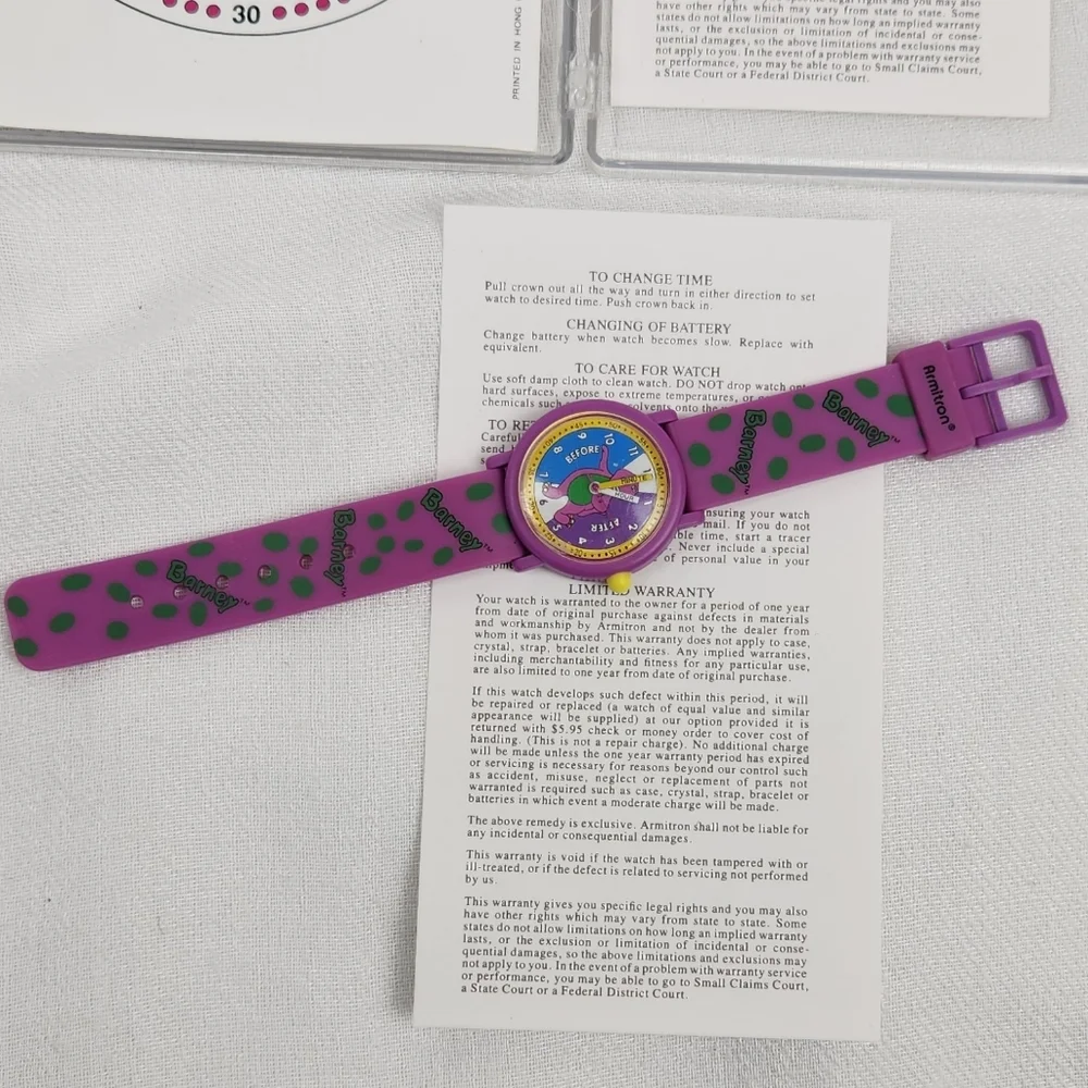 Vintage Armitron Barney Watch & Teach Me Time Book. - Picture 8 of 10